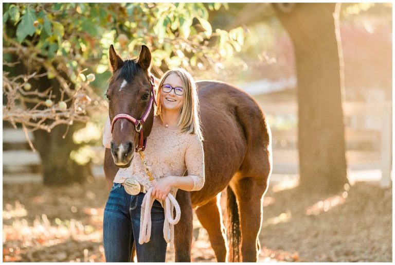 Bay mare and girl by Elizabeth Hay Photography