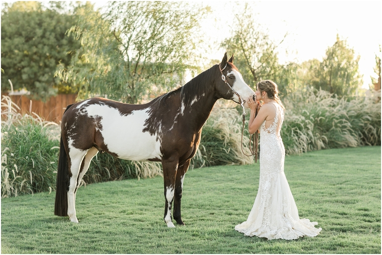 Bride and APHA Paint gelding Stretch in Bakersfield, Ca