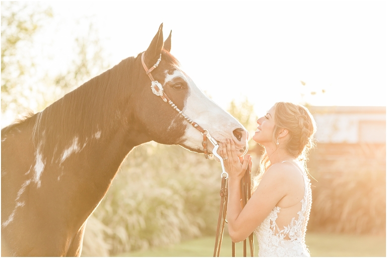Bride and paint gelding by California Equine Photographer Elizabeth Hay Photography
