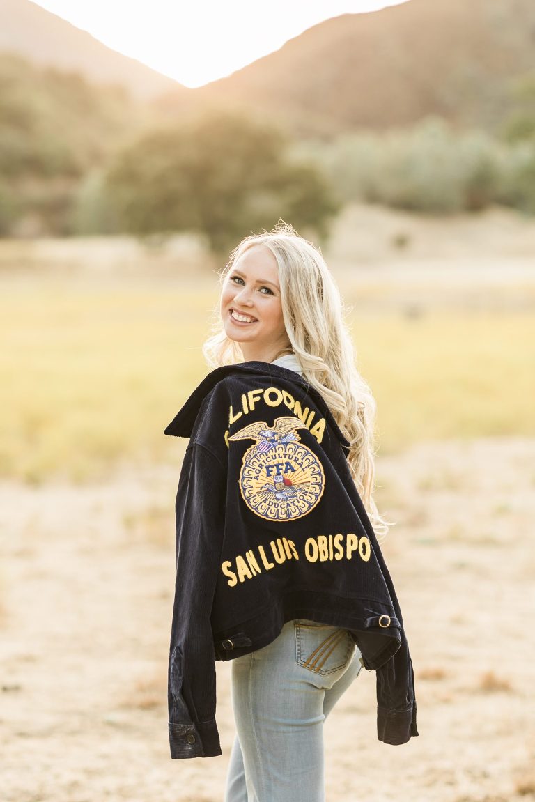 San Luis Obispo senior session with FFA student and SLO High School senior by Elizabeth Hay Photography
