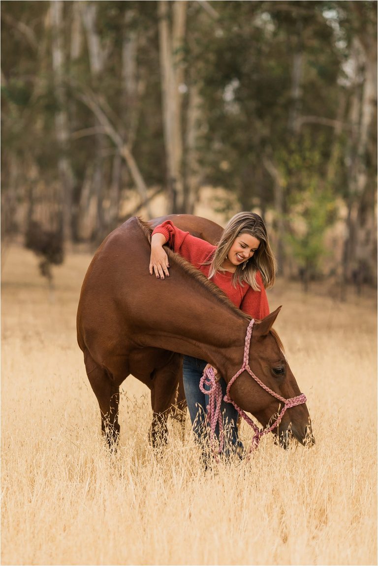 Clovis California Equine Photography session with Ashley and her chestnut mare by Elizabeth Hay Photography