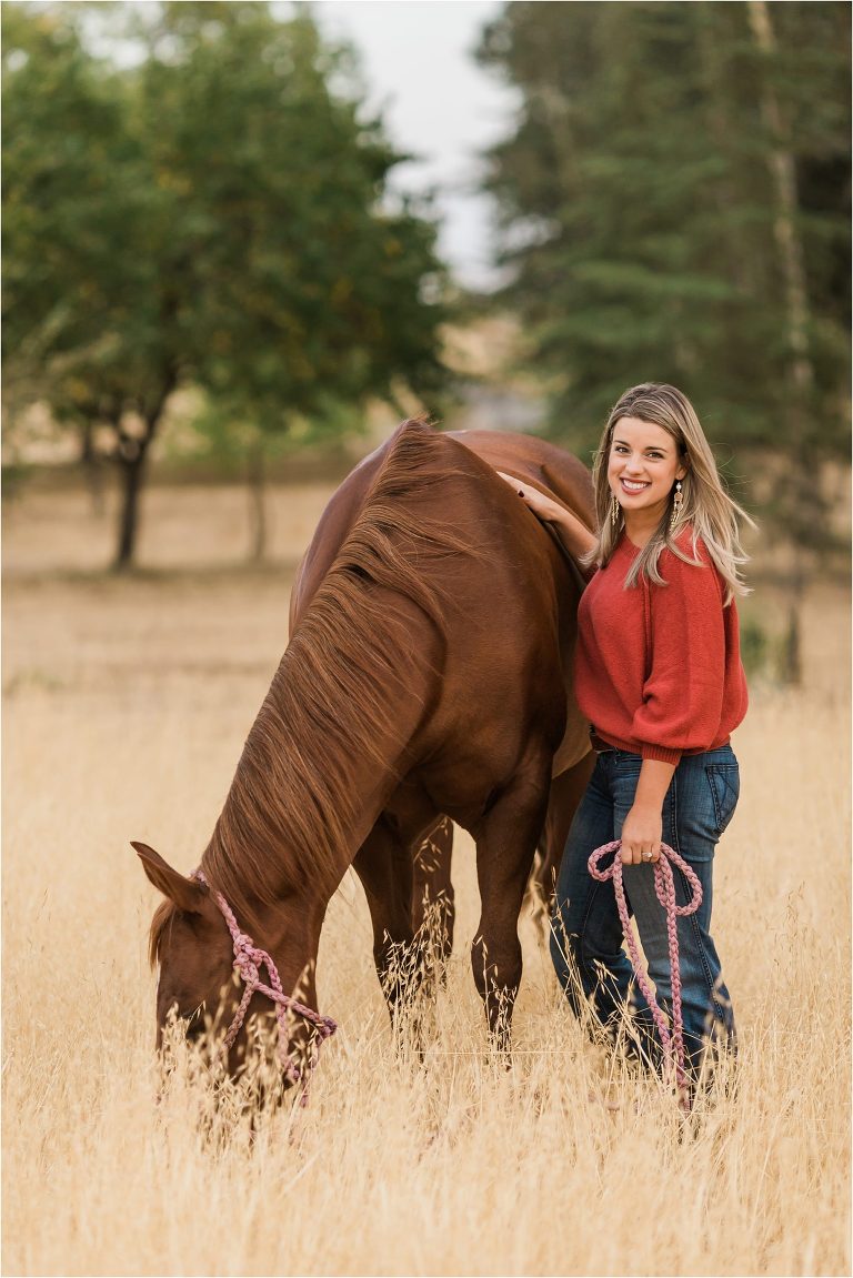 Clovis California Equine Photography session with Ashley and her sorrel horse by Elizabeth Hay Photography
