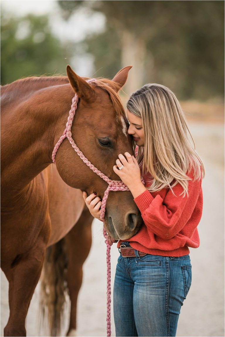 Clovis California Equine Photography session with girl and her sorrel mare by Elizabeth Hay Photography