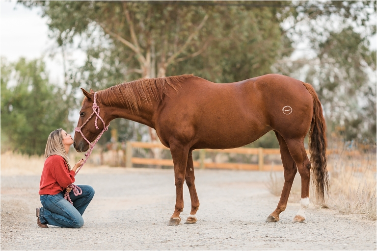girl kissing her horse by California Equine Photographer Elizabeth Hay Photography