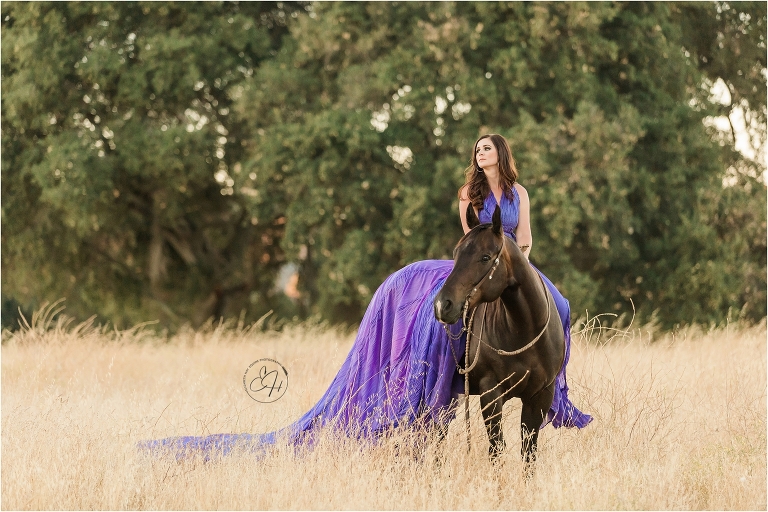 equine photography workshop model wearing a parachute dress by Alice Andrews Designs shot by California Equine Photographer Elizabeth Hay Photography
