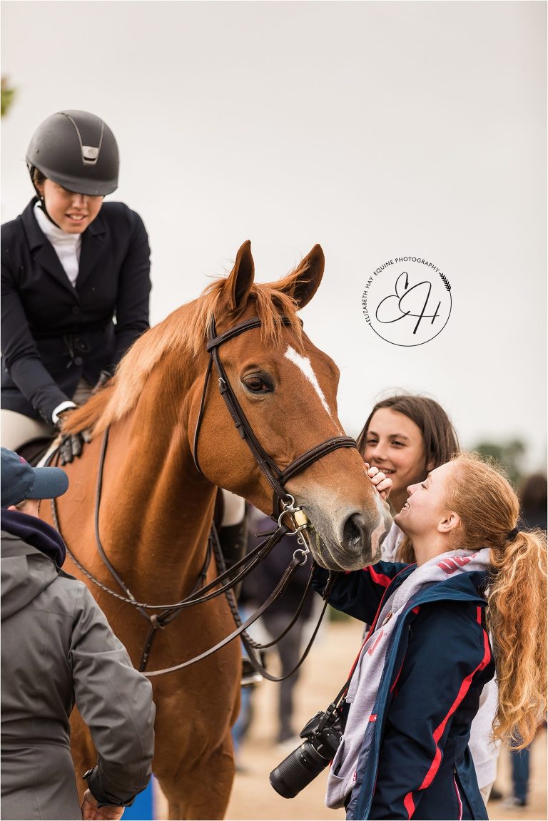 Horse Show friends petting the winning horse by Elizabeth Hay Photographer, California Equine Photographer

