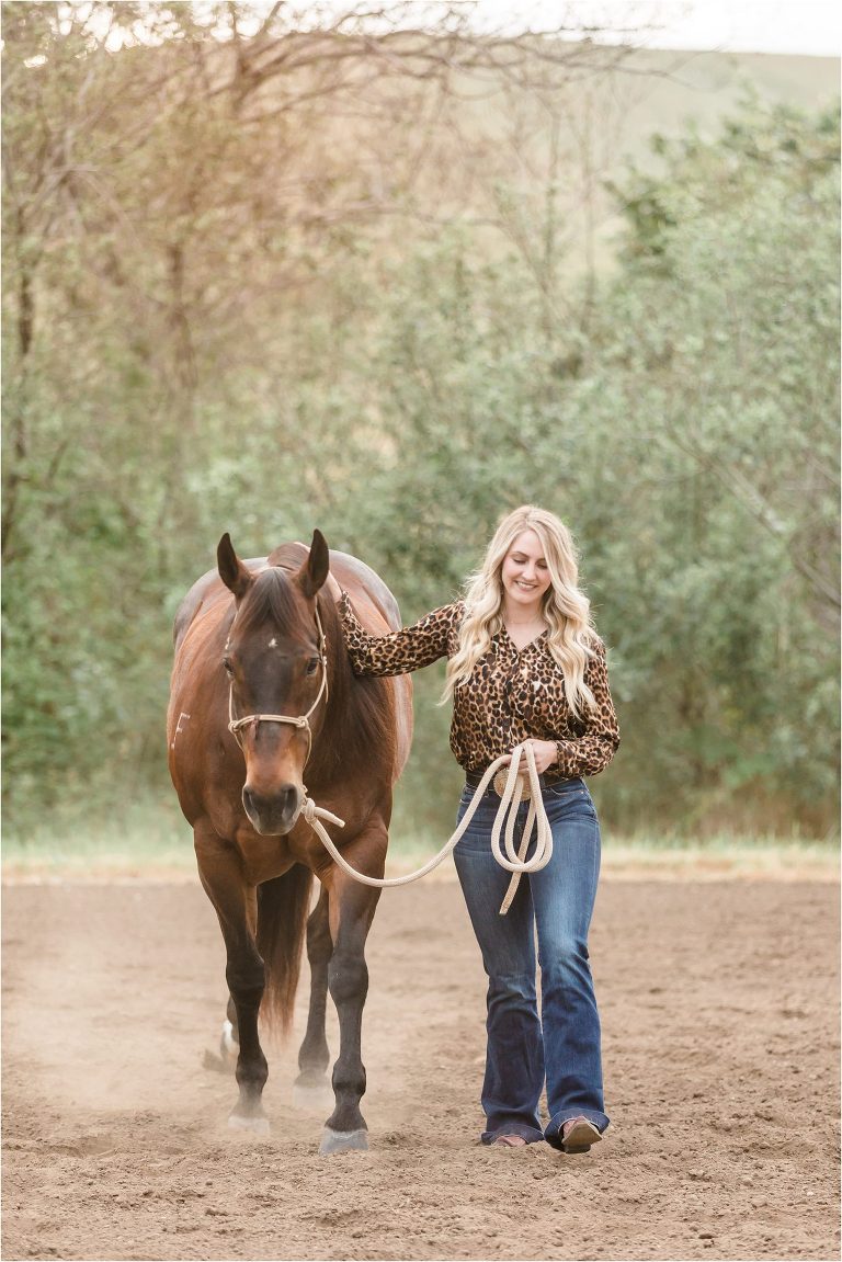 Morro Bay Equine Photography session with American Quarter Horse gelding and blonde girl by Elizabeth Hay Photography