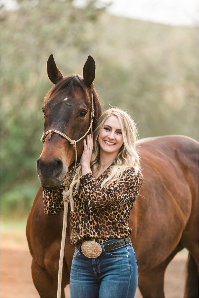 Horse and Rider close up portrait at a Morro Bay Equine Photography session by Elizabeth Hay Photography