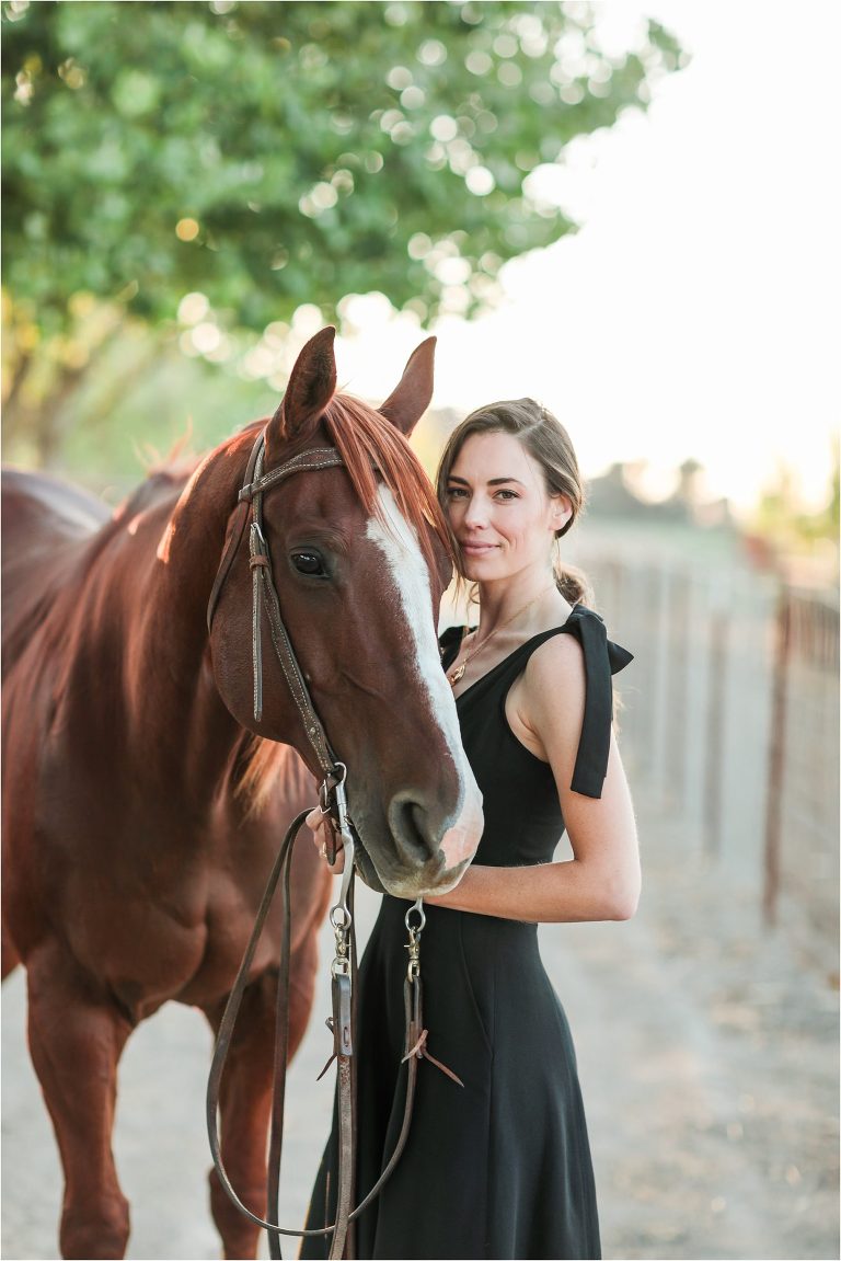 Los Alamos Equine Photography session with woman and horse photographed by Elizabeth Hay Photography