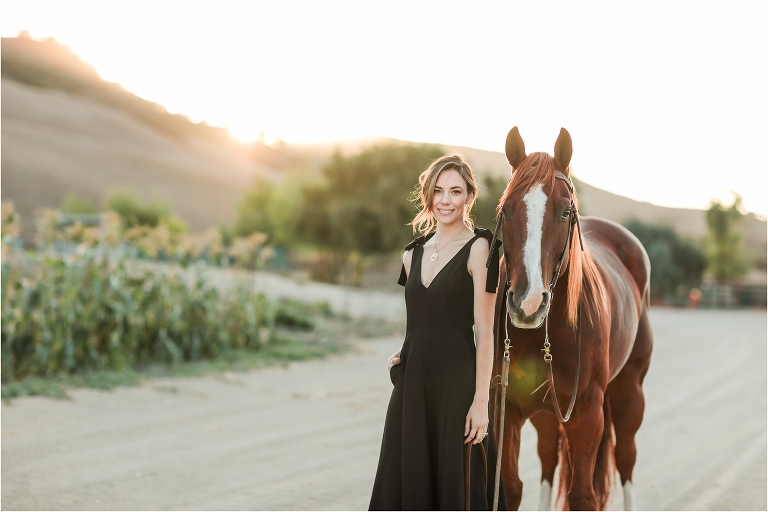 Los Alamos Equine Photography session with woman and sorrel gelding photographed by Elizabeth Hay Photography