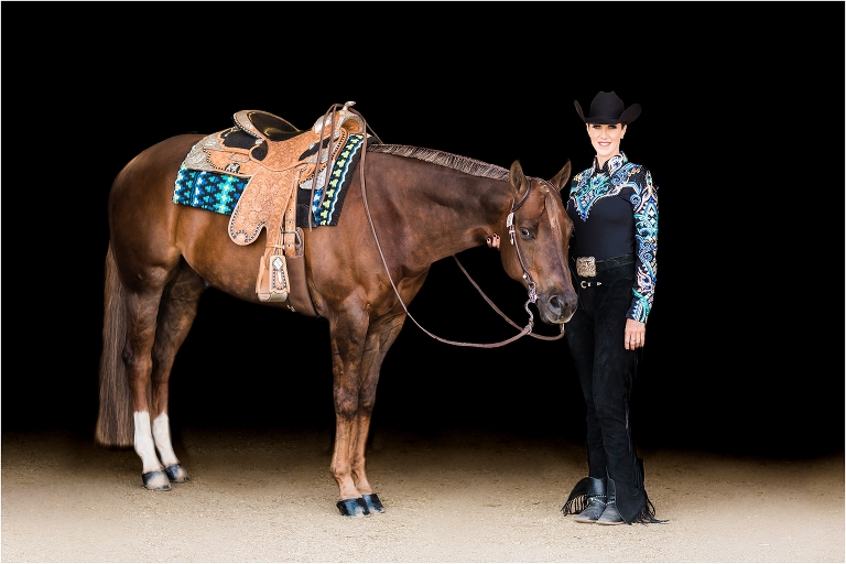 Arizona Sun Circuit Horse Show competitor Amy wearing Lindsey James Show Clothing.