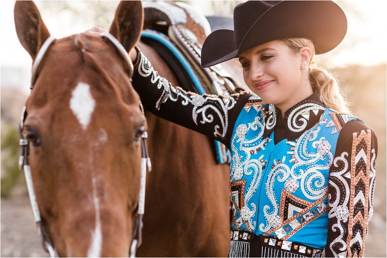 Arizona Sun Circuit Horse Show equestrian wearing Lindsey James Show Clothing.