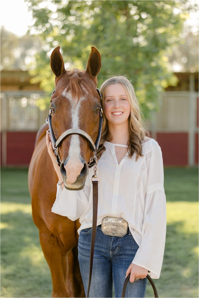 California Equine Photographer Elizabeth Hay Photography image of girl and chestnut mare. 