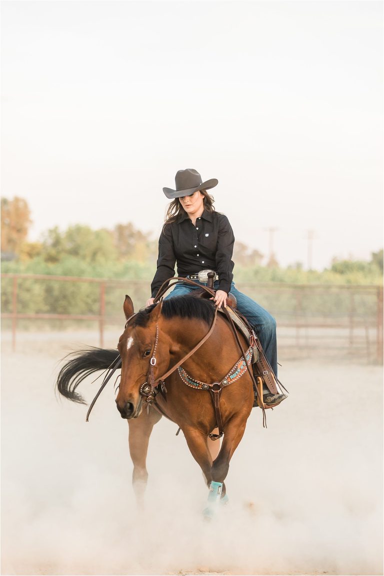 California Equine Photography Session of girl and her horse spinning by Elizabeth Hay Photography. 