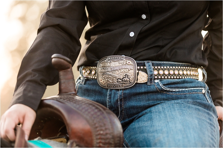 Western Champion silver Gist Belt buckle by Elizabeth Hay Photography