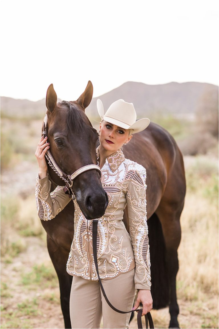 Equestrian and horse in an Arizona riverbed by Elizabeth Hay Photography, California Equine Photographer.