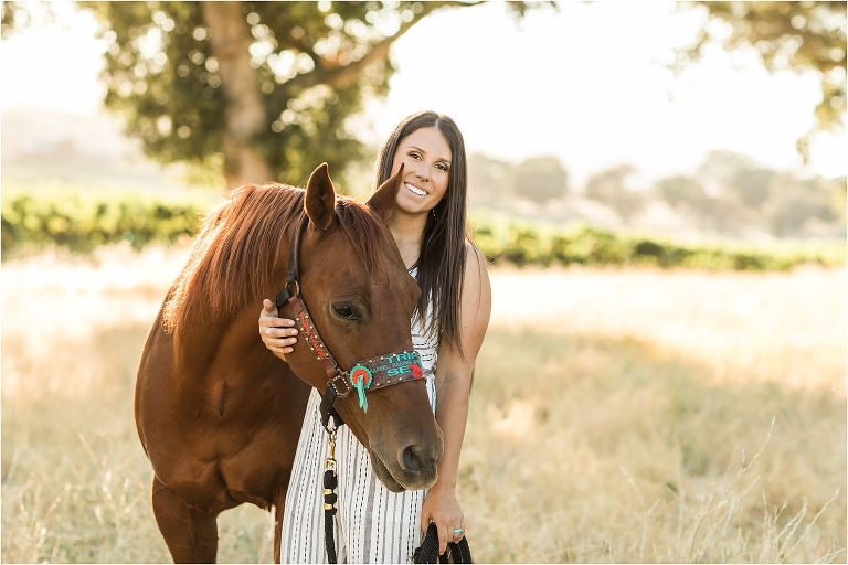 Cal Poly senior and her chestnut gelding photographed by Elizabeth Hay Photography at Oyster Ridge in Santa Margarita, California. 