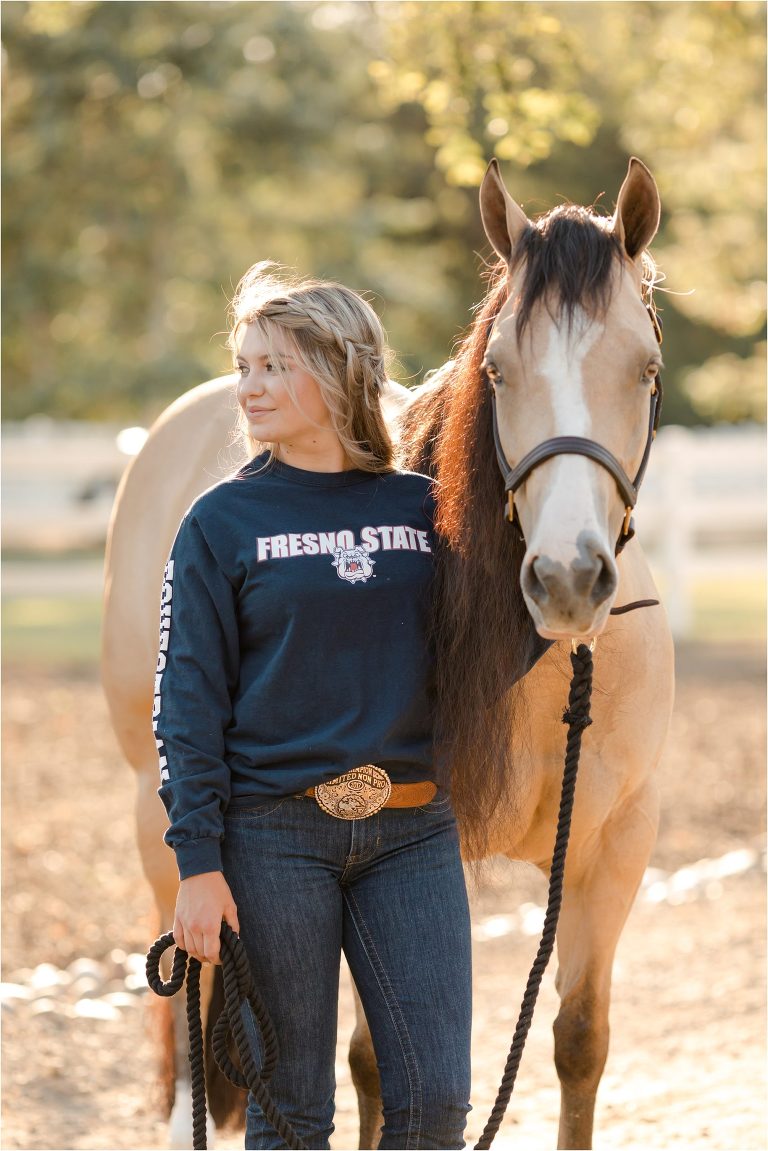 Fresno State Equestrian rider and her mare at Booth Ranches in Sanger, Ca by California Equine Photographer Elizabeth Hay Photography