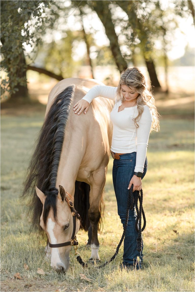Buckskin reining mare and blonde girl photographed at Booth Ranches in Sanger, Ca by California Equine Photographer Elizabeth Hay Photography