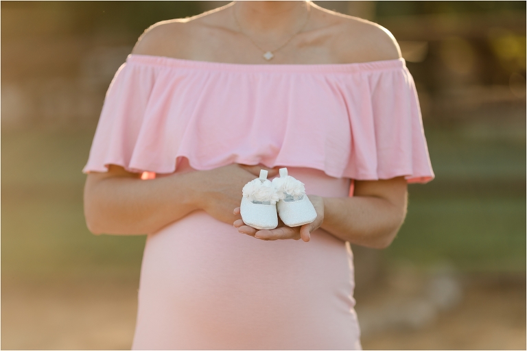 Pink maternity session for expecting a baby girl with Elizabeth Hay Photography