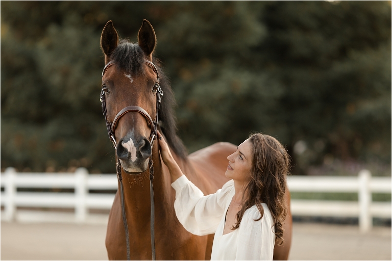 Santa Barbara Equestrian Shoot with woman and bay horse Elizabeth Hay Photography