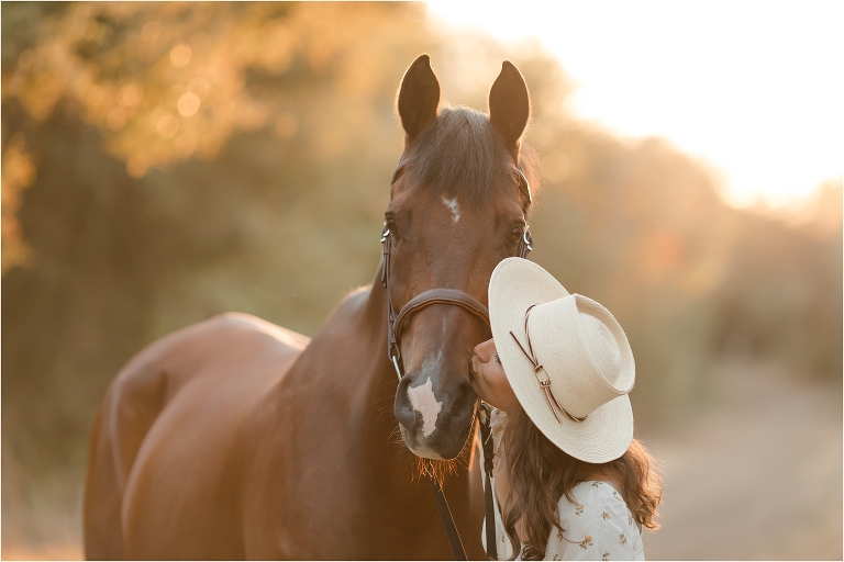 Bay horse and girl by California Equine Photographer Elizabeth Hay Photography