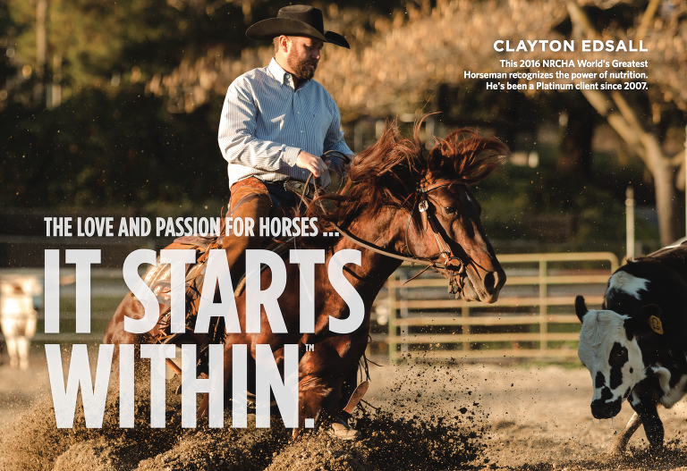 NRCHA trainer Clayton Edsall for Platinum Performance photo shoots by Elizabeth Hay Photography