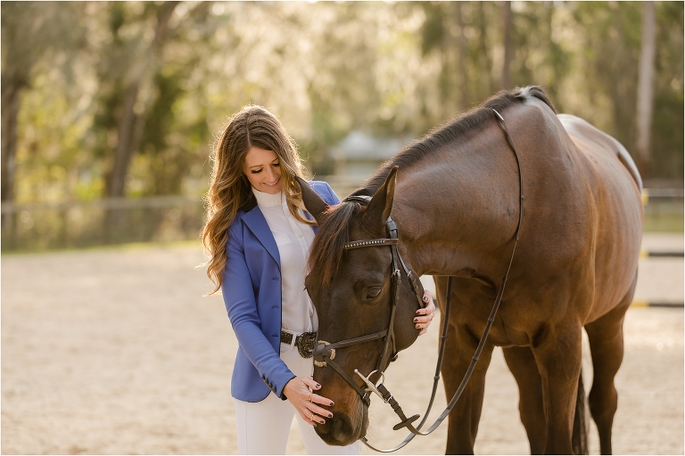 woman hugging her show jumping gelding by California Equine Photographer Elizabeth Hay Photography