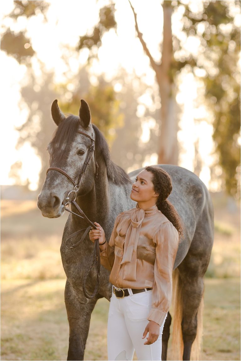 Nipomo Equestrian Photography session with Taylor and her grey show jumper Yonder by Elizabeth Hay Photography.