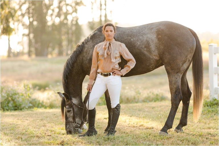 high fashion Nipomo Equestrian Photography session with Taylor and her show jumper Yonder by California Equine Photographer Elizabeth Hay Photography.