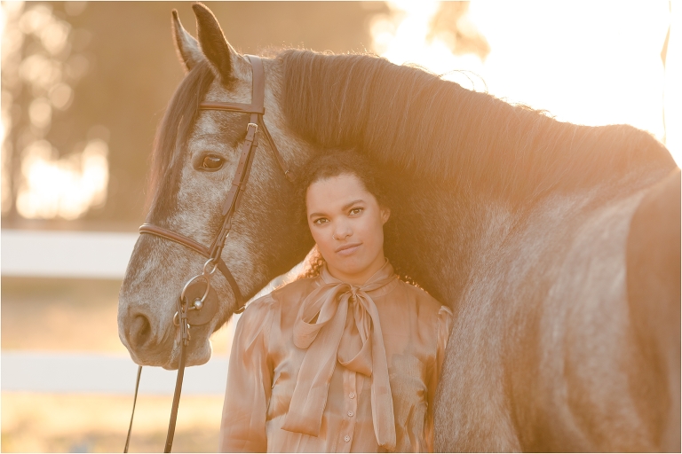 equestrian Taylor and her grey show jumper gelding by California Equine Photographer, Elizabeth Hay Photography