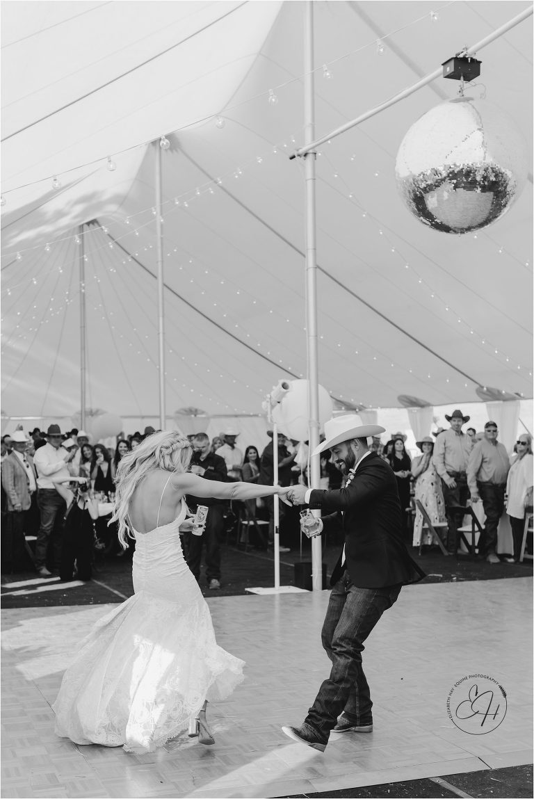 ranch bride and groom by Elizabeth Hay Photography