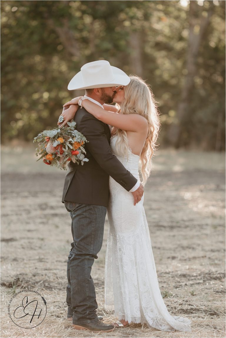 ranch bride and groom by Elizabeth Hay Photography