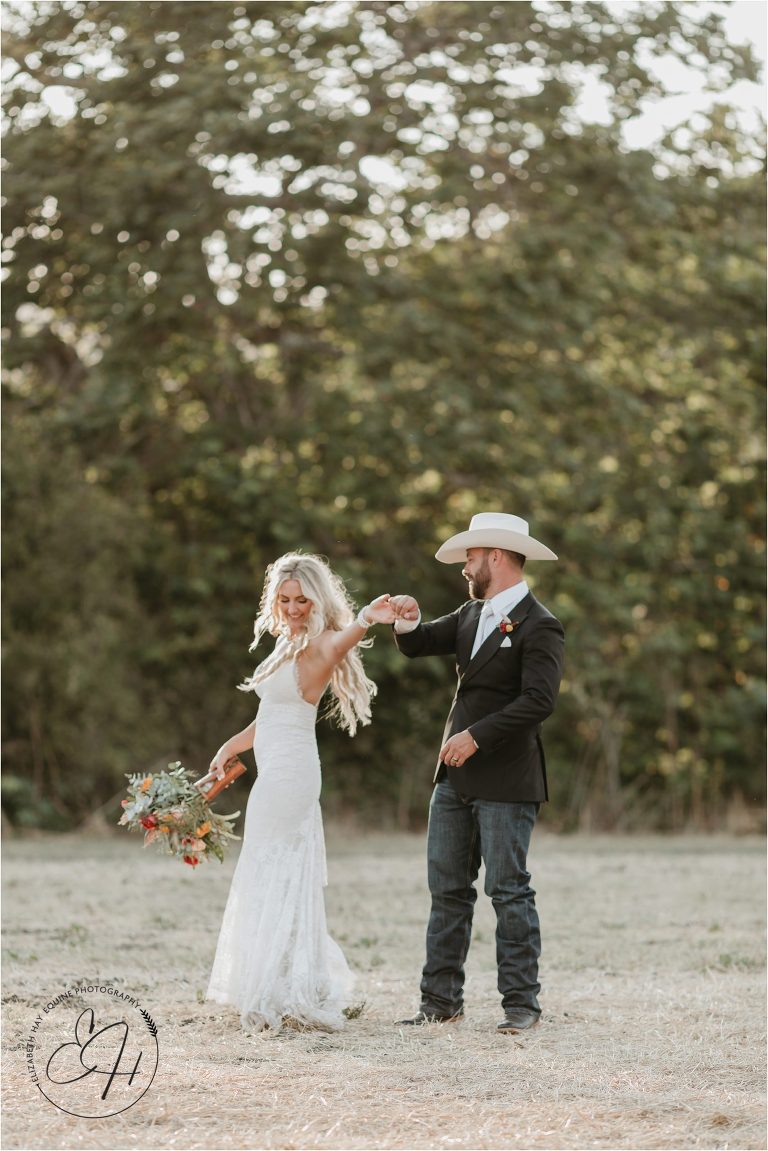 ranch bride and groom by Elizabeth Hay Photography