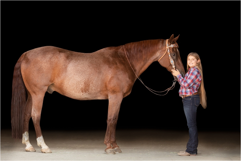 Western Black Background Portraits with red road American Quarter Horse Cowboy by Elizabeth Hay Photography