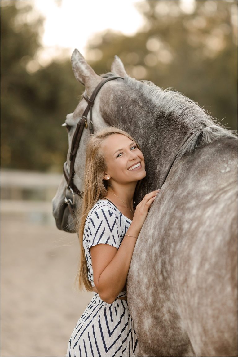 blonde girl and grey gelding by California Equine Photographer Elizabeth Hay Photography at Oak Park Equestrian Center in San Luis Obispo. 
