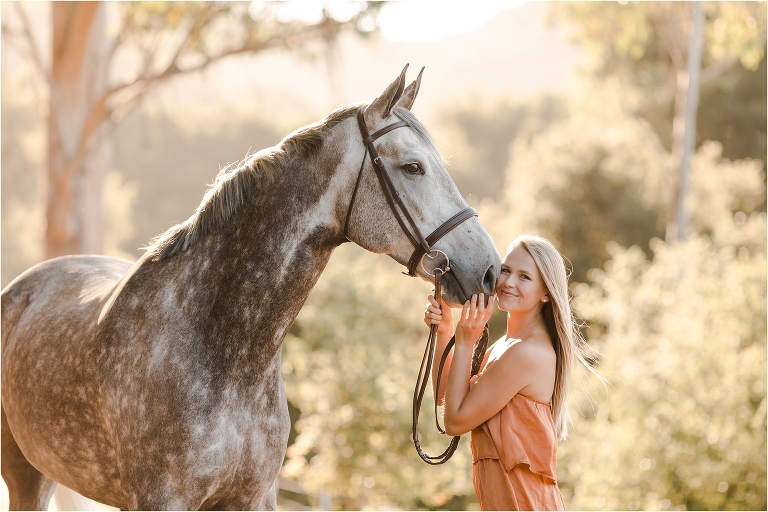 San Luis Obispo Equestrian session with blonde girl and grey equine by Elizabeth Hay Photography. 