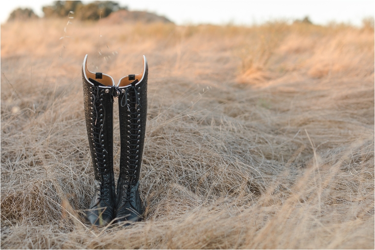 Celeris Bia equestrian riding boots in black ostrich and black leather