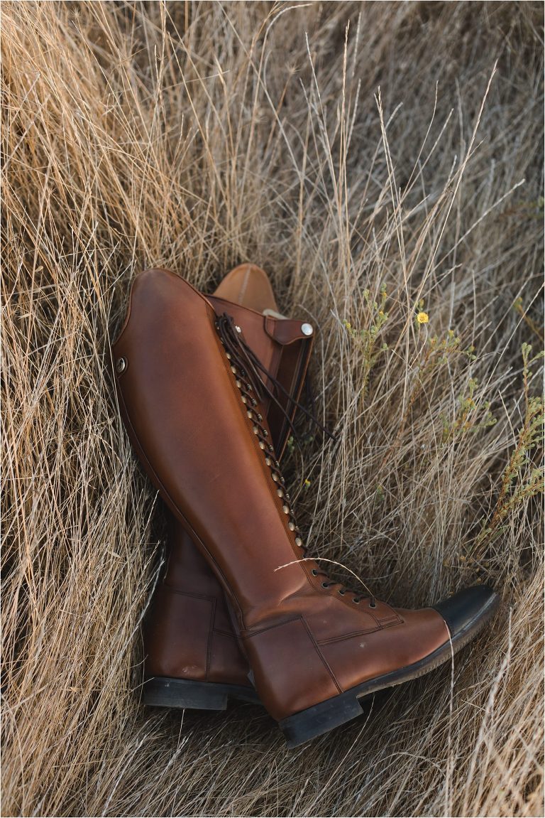 Celeris Bia equestrian riding boots in tan leather with black toe cap