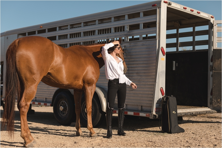 Milton Menasco x Celeris UK bespoke riding boot equestrian fashion shoot by Elizabeth Hay Photography with sorrel quarter horse mare