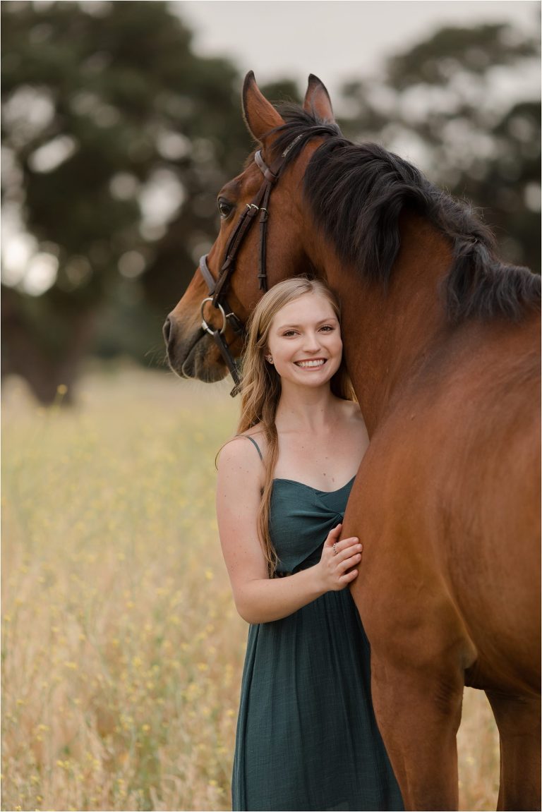 Cal Poly Equine Senior session with Jordan and her thoroughbred gelding in Santa Margarita California by California Equine Photographer Elizabeth Hay Photography.