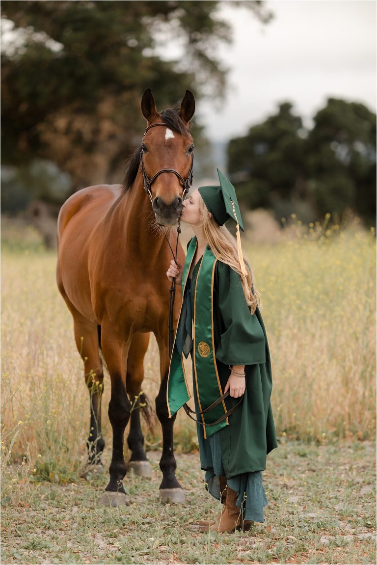 Cal Poly Equine Senior session with a girl and her horse at Oyster Ridge by California Equine Photographer Elizabeth Hay Photography.
