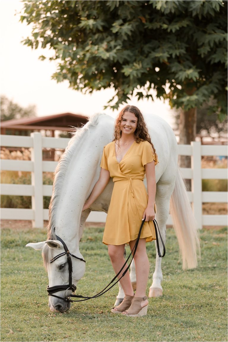 a girl and her white horse by Elizabeth Hay Photography, California Equine photography