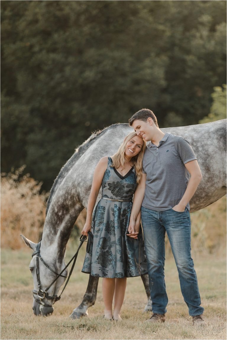 grey eventing horse and couple at the Shiloh West Equestrian Center by California Equine Photographer Elizabeth Hay Photography