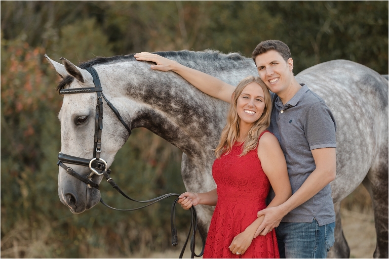 horse, husband and wife at a Shiloh West Eventing Session by California Equine Photographer Elizabeth Hay Photography.