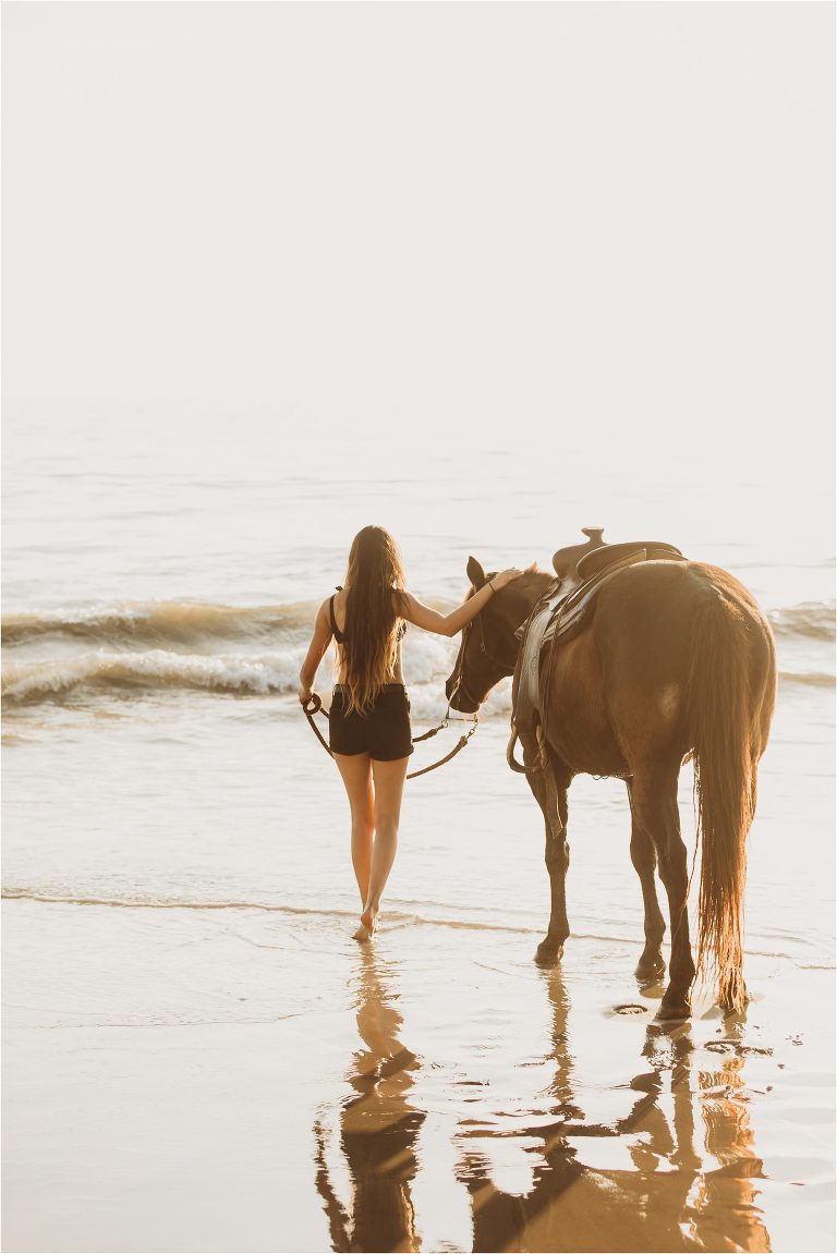 Horse and Rider Santa Barbara Equine Session on the beach with California Equine Photographer Elizabeth Hay Photography. 