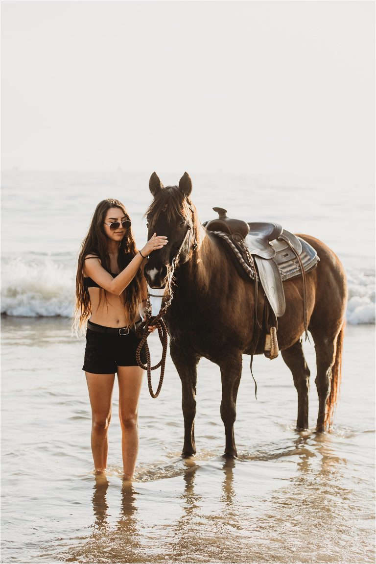 Santa Barbara Equine Session on a beach with California Equine Photographer Elizabeth Hay Photography. 