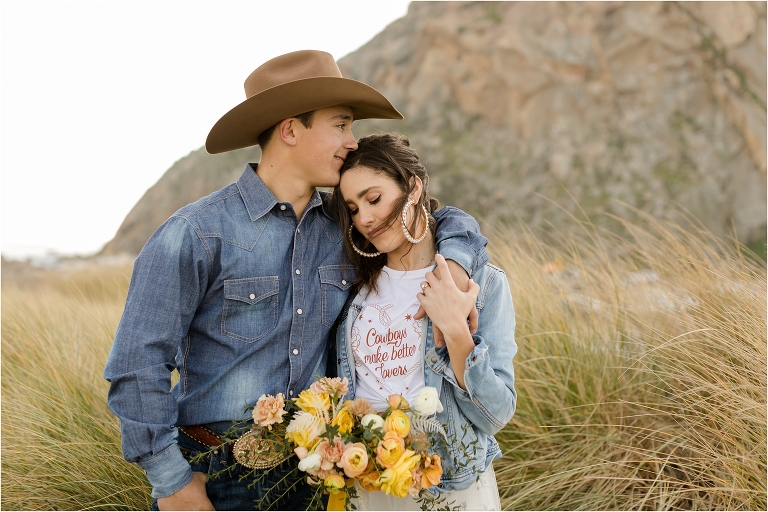 Central Coast Engagement Session with Annie and bareback rider Clayton Biglow at Morro Bay by California Equine Photographer Elizabeth Hay Photography