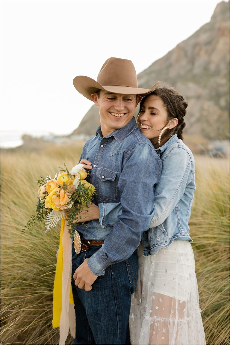 Central Coast Engagement Session with Annie Siefert and bareback rider Clayton at Morro Bay by California Equine Photographer Elizabeth Hay Photography