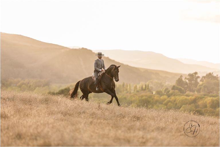 California Equine Photography workshop by April Visel in Santa Ynez, California with images of man and horse in field by Elizabeth Hay Photography.